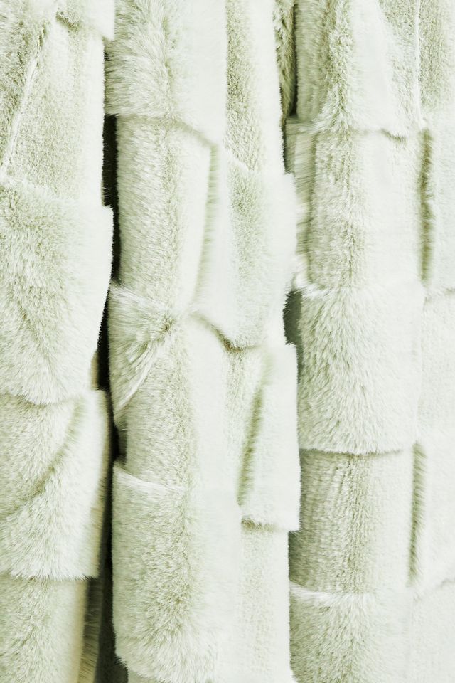 Carved Check Faux Fur Throw Blanket Anthropologie