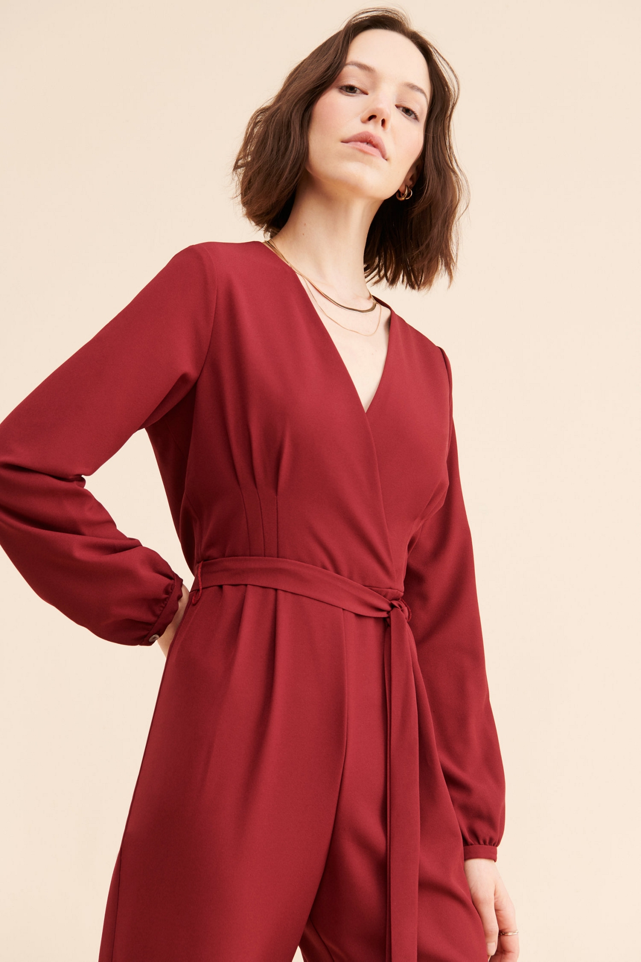 Hutch Pleated Front Tie Jumpsuit