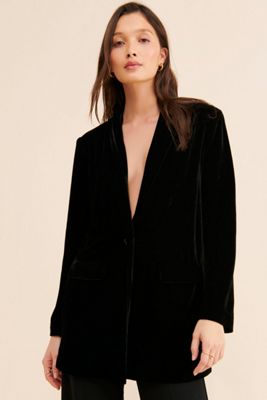 black velvet blazer dress ZARA Black Velvet Mini Dress main image 1