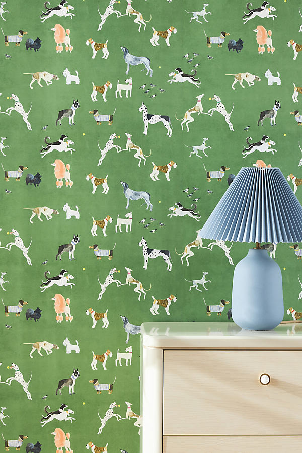 Milton & King Doggies Wallpaper In Green