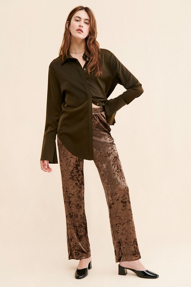 Velvet Like Snake Skin - Leggings Brown