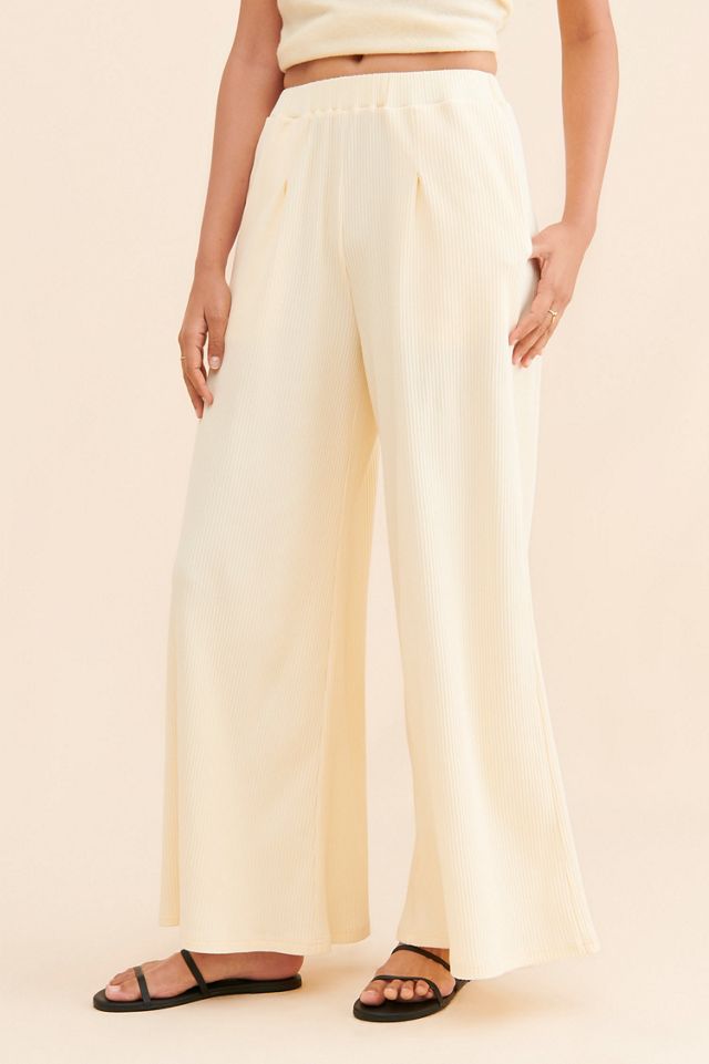 パンツ QUIRA SS22 Camel cotton wide leg pant (Q309MC Q0072) Wide-leg Pleated Twill Trouser Pant For Women | Factory