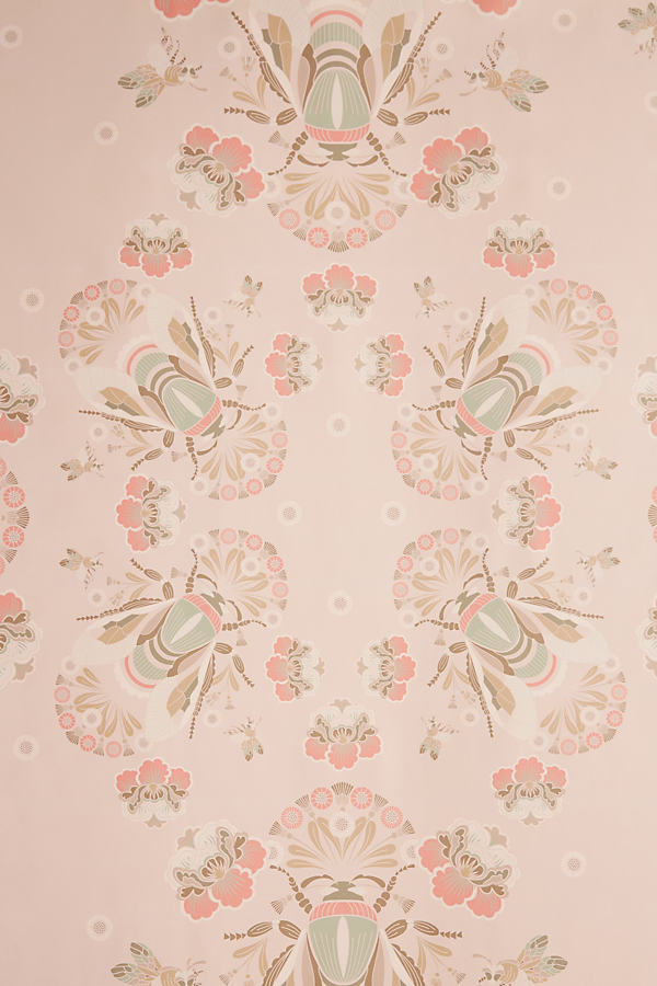 Milton & King Bees Lace Wallpaper In Pink