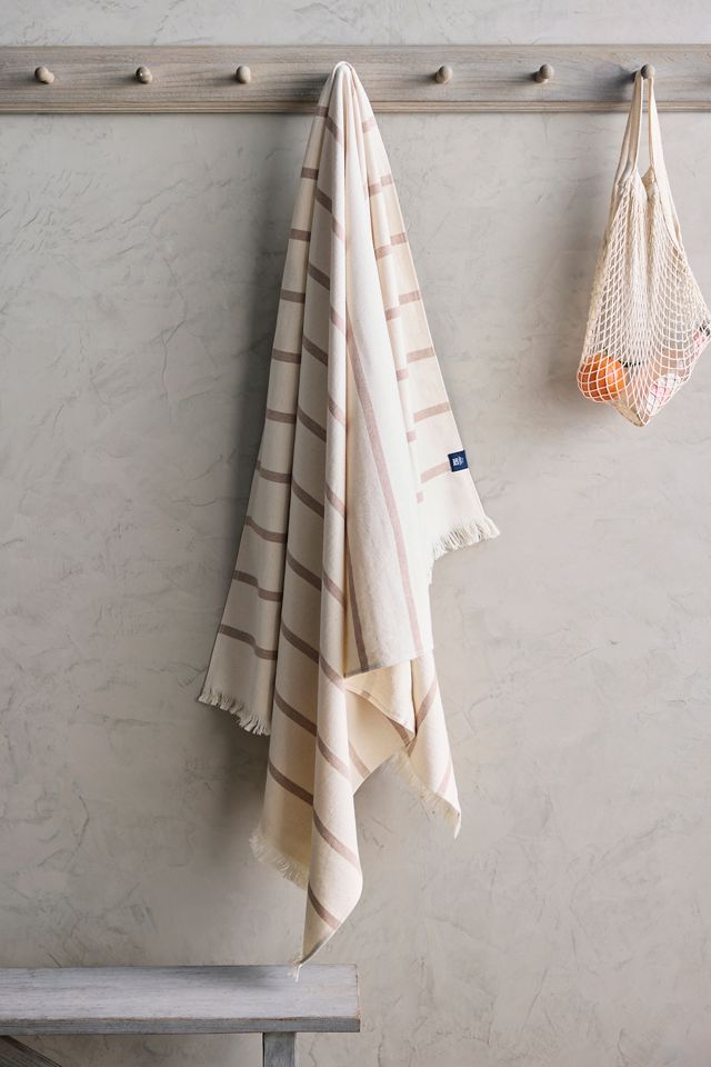 Wide Stripe Cotton Beach Towel