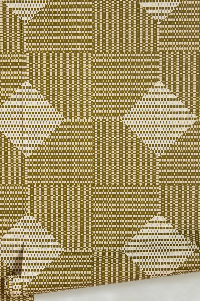 Mitchell Black Woven Basket Geometric Wallpaper #1