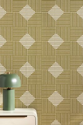 Mitchell Black Woven Basket Geometric Wallpaper