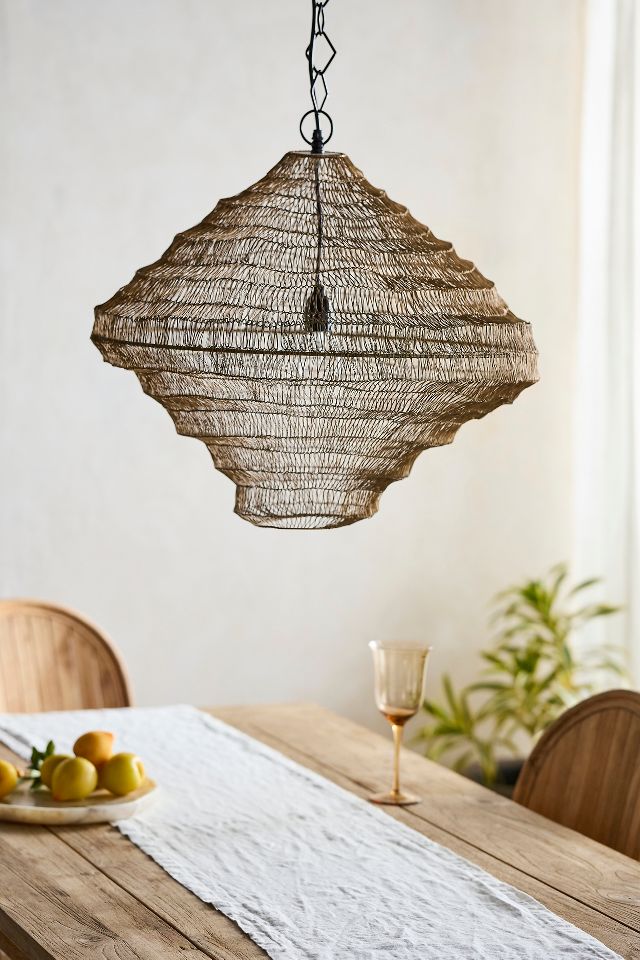 Iron Mesh Chandelier, Tiered | AnthroLiving