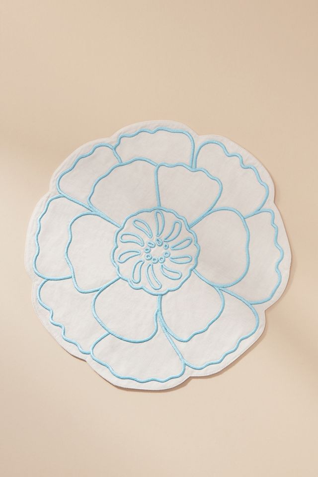 Eleni Embroidered Flower Placemat #2