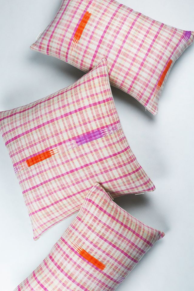 Pink discount ikat pillow