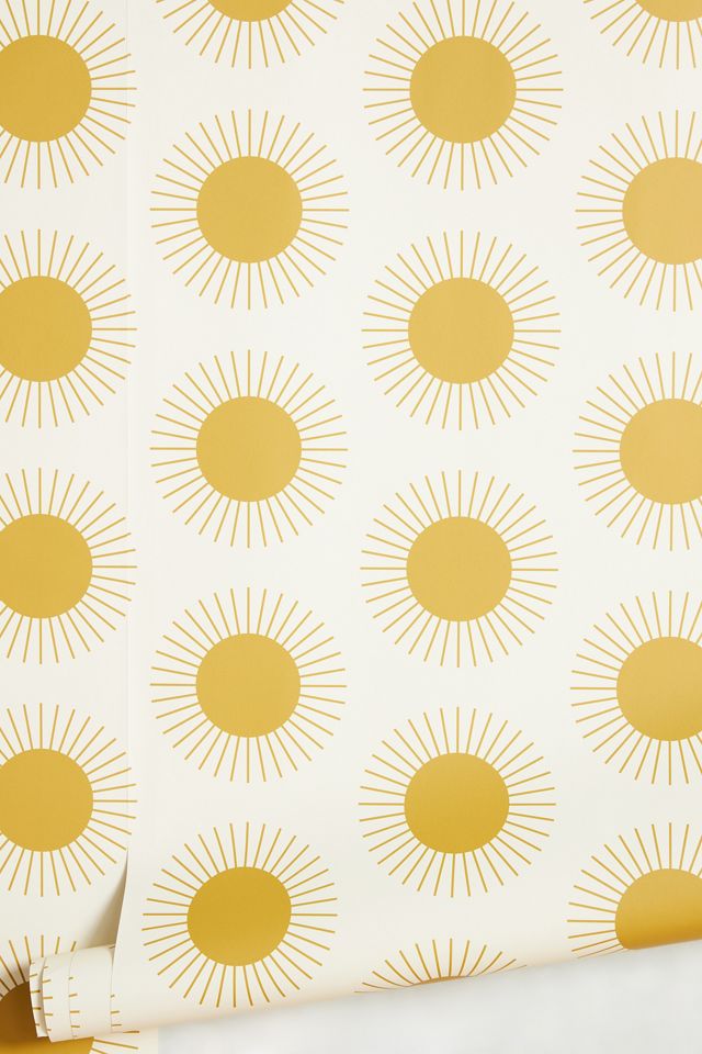 Mitchell Black Sunburst Gold Geometric Wallpaper #1
