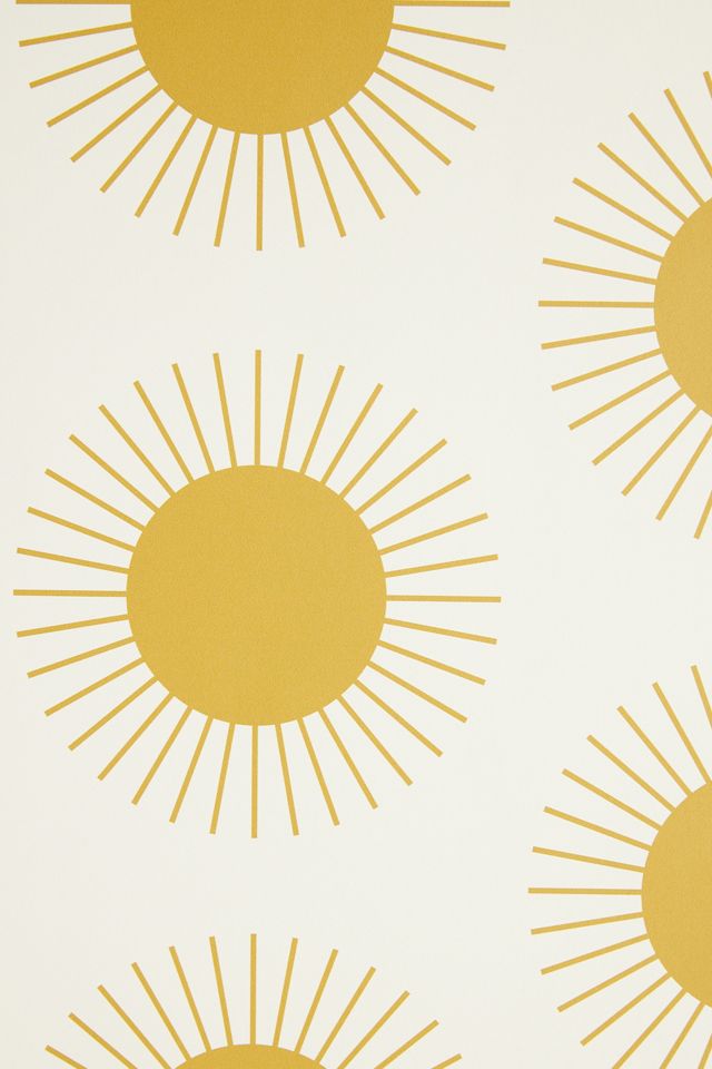Mitchell Black Sunburst Gold Geometric Wallpaper #2
