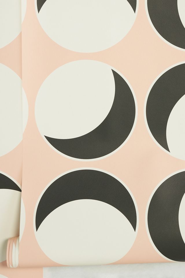 Mitchell Black Offset Pink Geometric Wallpaper #1