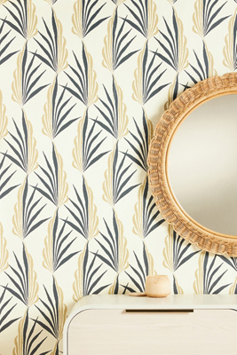 Mitchell Black Areca Palm Wallpaper