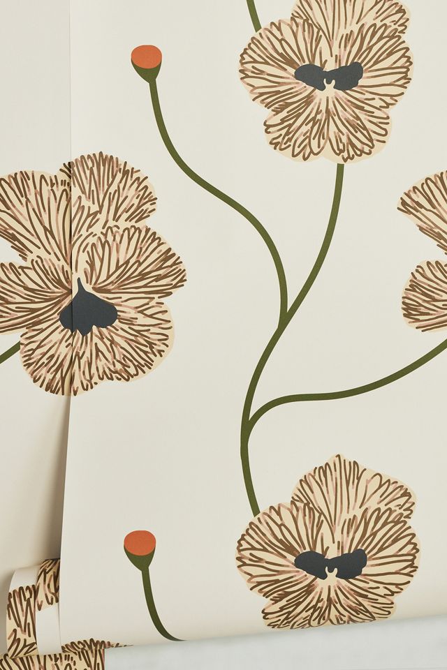 Mitchell Black Flourish Floral Wallpaper #1
