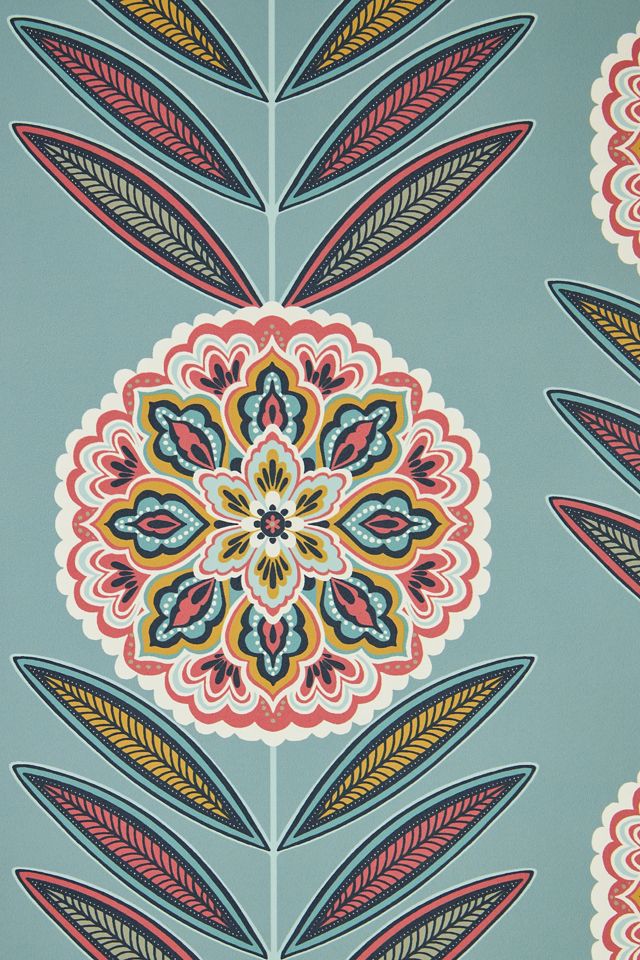 Bohemian Floral Medallion Wallpaper #2