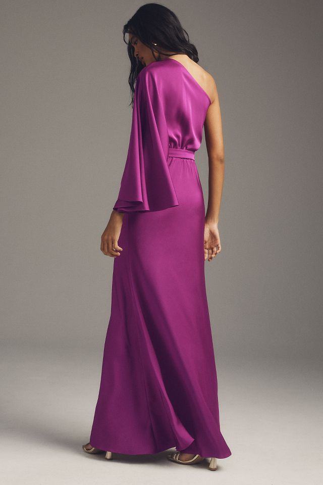 Sachin & Babi Cella One-Shoulder Belted Gown #2