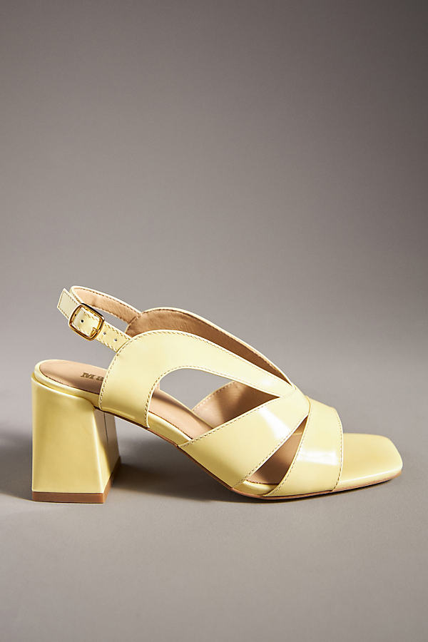 Maeve Leather Slingback Heels In Gold