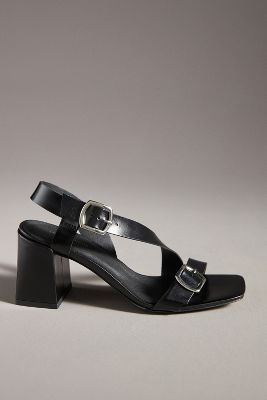 Shop By Anthropologie Asymmetrical Buckle Heels In Black