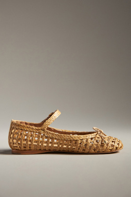 Vicenza Woven Ballet Flats In Beige