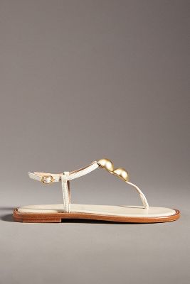 Vicenza T-strap Thong Sandals In Beige