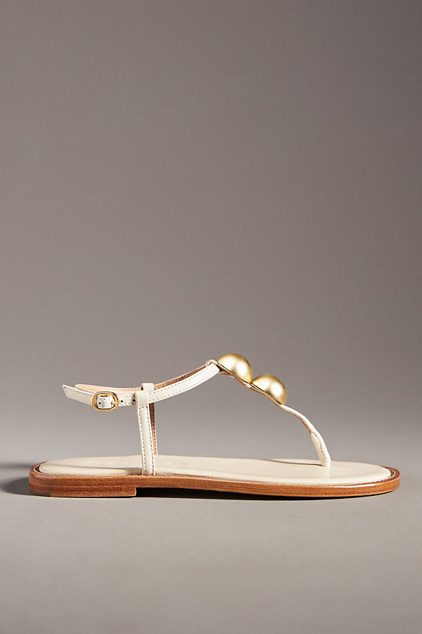 Vicenza T-strap Thong Sandals In Beige