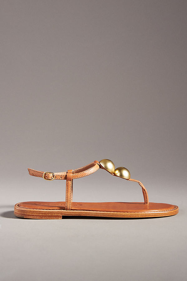Vicenza T-strap Thong Sandals In Brown