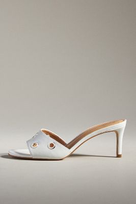 Shop By Anthropologie Grommet Kitten-heel Mules In White