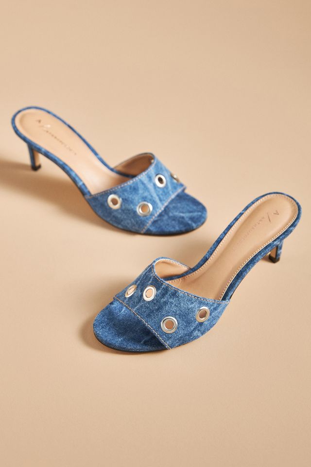 Grommet Kitten-Heel Mules #2