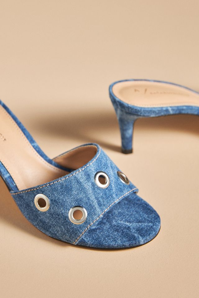 Grommet Kitten-Heel Mules #3