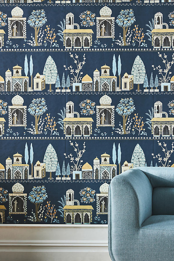 Anthropologie Medina Wallpaper In Blue
