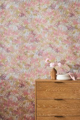 Anthropologie Petite Fleur Wallpaper In Pink