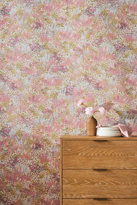 Anthropologie Petite Fleur Wallpaper In Pink