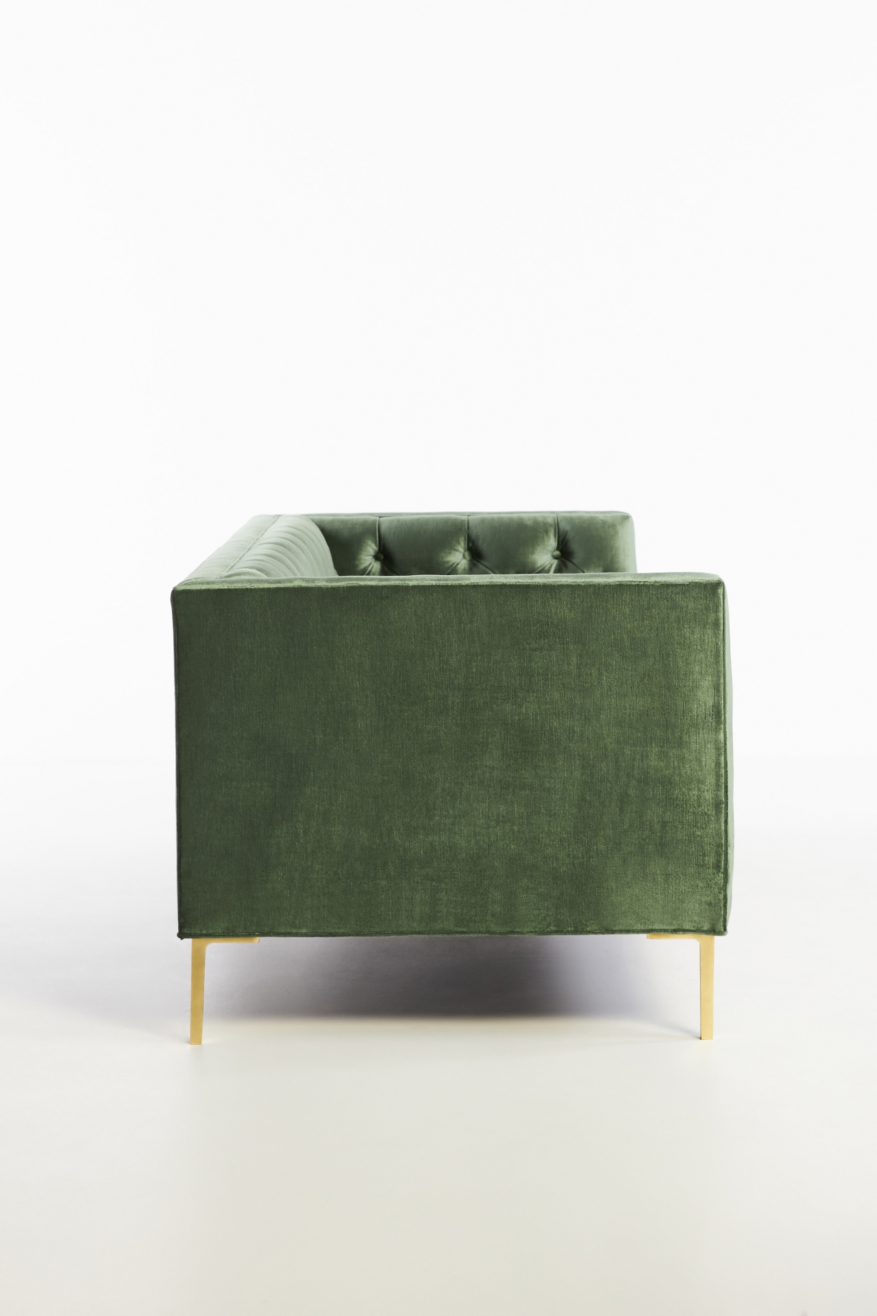 Velvet & Linen Mina Two-Cushion Sofa