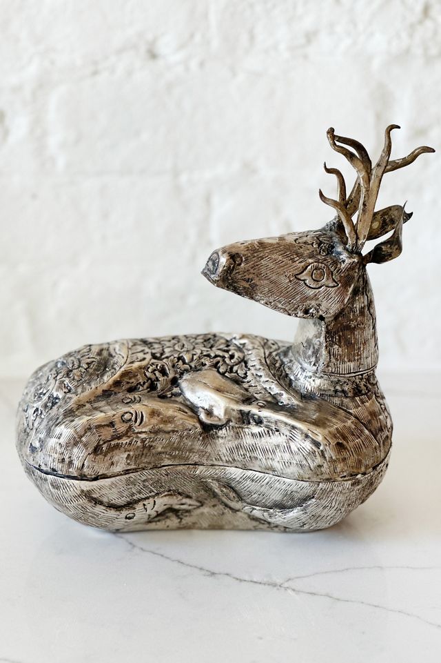 Old Flame Candle Co. Vintage 1900s Rare Reindeer Betel Nut Box #3