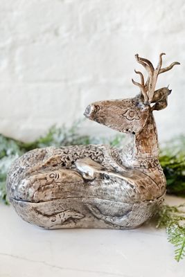 Old Flame Candle Co. Vintage 1900s Rare Reindeer Betel Nut Box