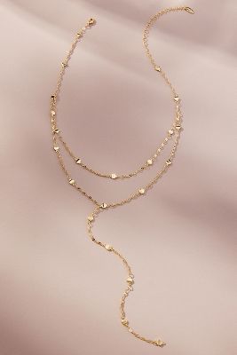 By Anthropologie Beaded Layered Lariat Necklace In Gold