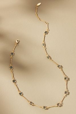 By Anthropologie Glassy Squares Necklace In Grey