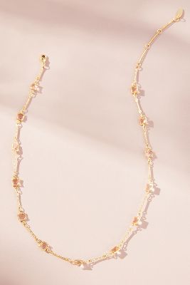By Anthropologie Glassy Squares Necklace In Pink