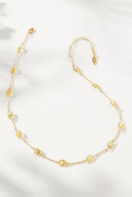 By Anthropologie Glassy Squares Necklace In Yellow