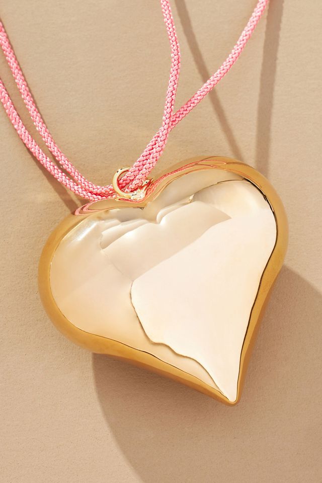 Heart Pendant Rope Necklace #1