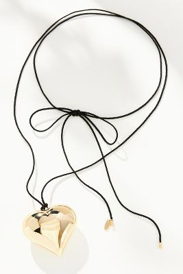 By Anthropologie Heart Pendant Rope Necklace In Gold