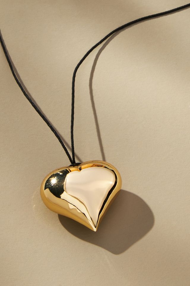Heart Pendant Rope Necklace #3
