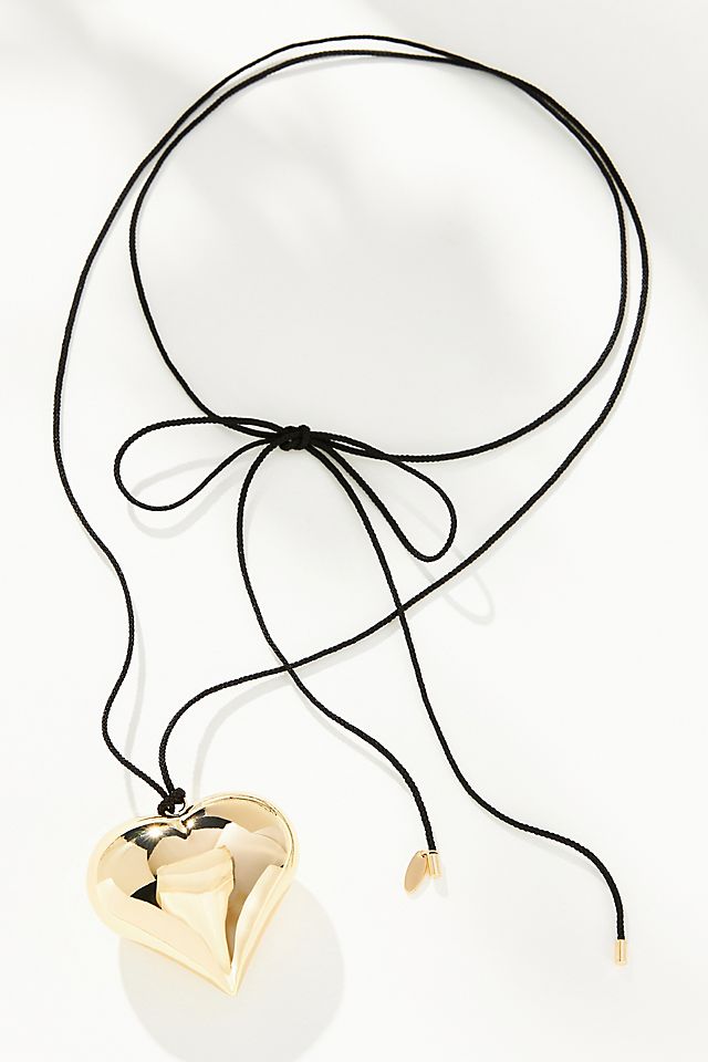Heart Pendant Rope Necklace | Anthropologie