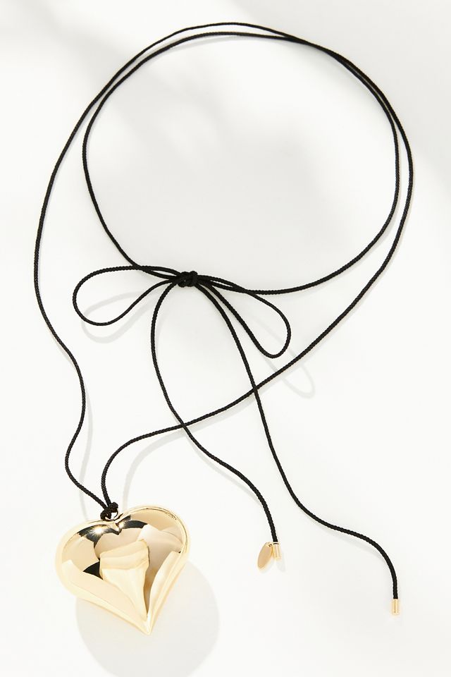 Heart Pendant Rope Necklace #2