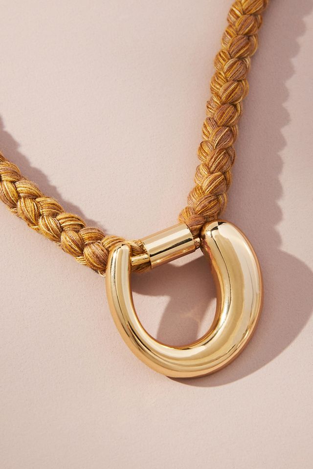 Braided Rope Pendant Necklace #3