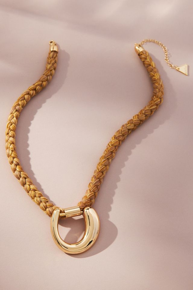 Braided Rope Pendant Necklace #1