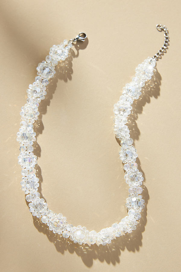 By Anthropologie Clear Crystal Beaded Necklace