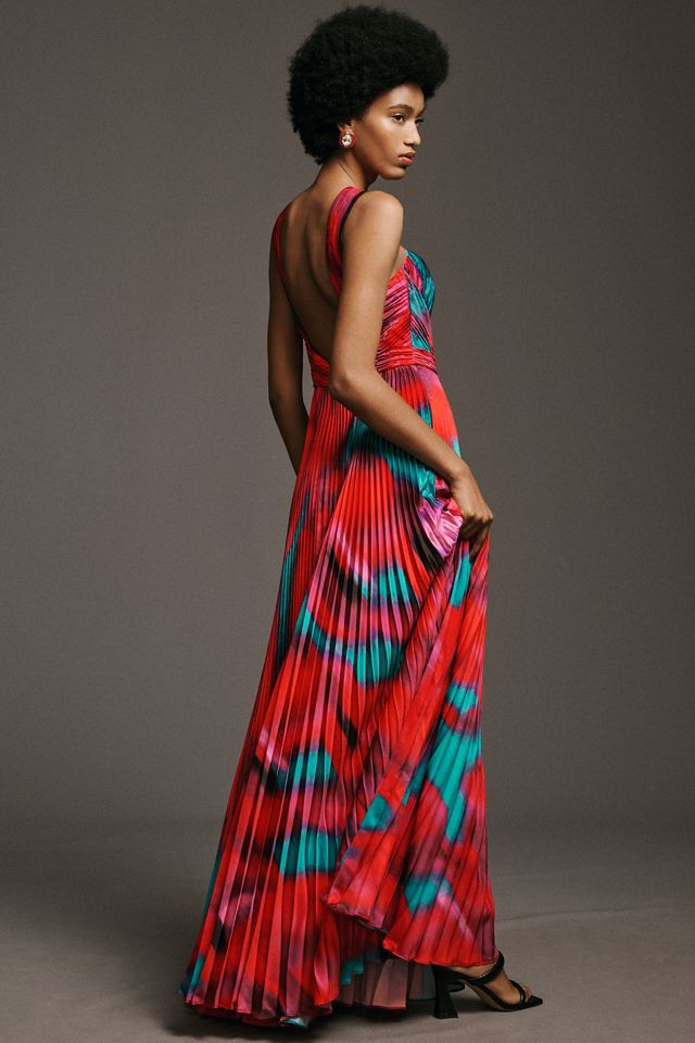 AMUR Lindley Pleated Halter Gown #2