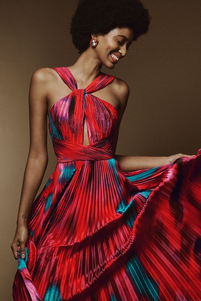 AMUR Lindley Pleated Halter Gown #3