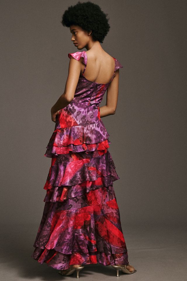 Hutch Miah VNeck Tiered Ruffle Maxi Dress Anthropologie